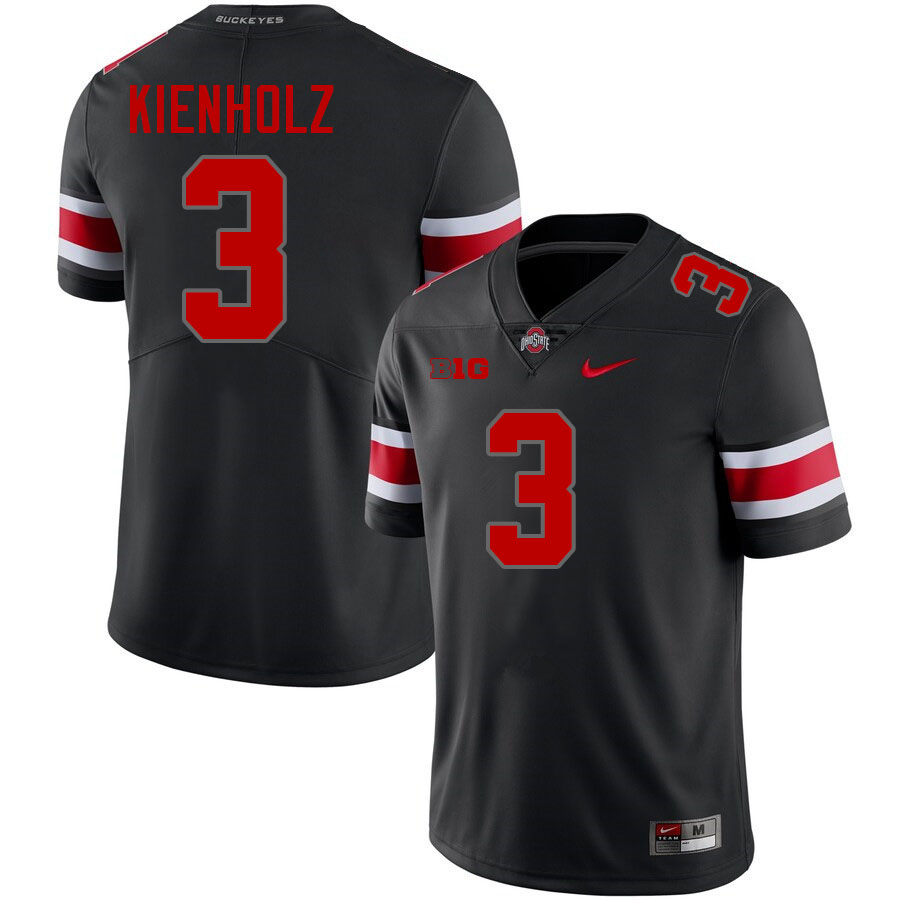 Men #3 Lincoln Kienholz Ohio State Buckeyes College Football Jerseys Stitched-Blackout